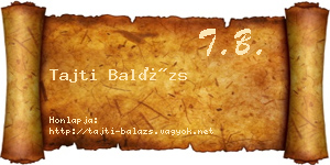Tajti Balázs névjegykártya
